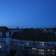 View from my roof shot with my trusted potato. The famous Fernsehturm (TV tower) dominates the skyline of the city about 4 miles away to left of the church.